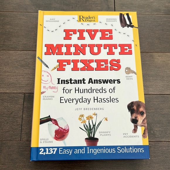 READER’S DIGEST Five Minute Fixes Book, Instant Answers Hundreds Everday Hassles - Picture 1 of 9